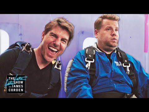 Tom Cruise Forces James Corden to Skydive